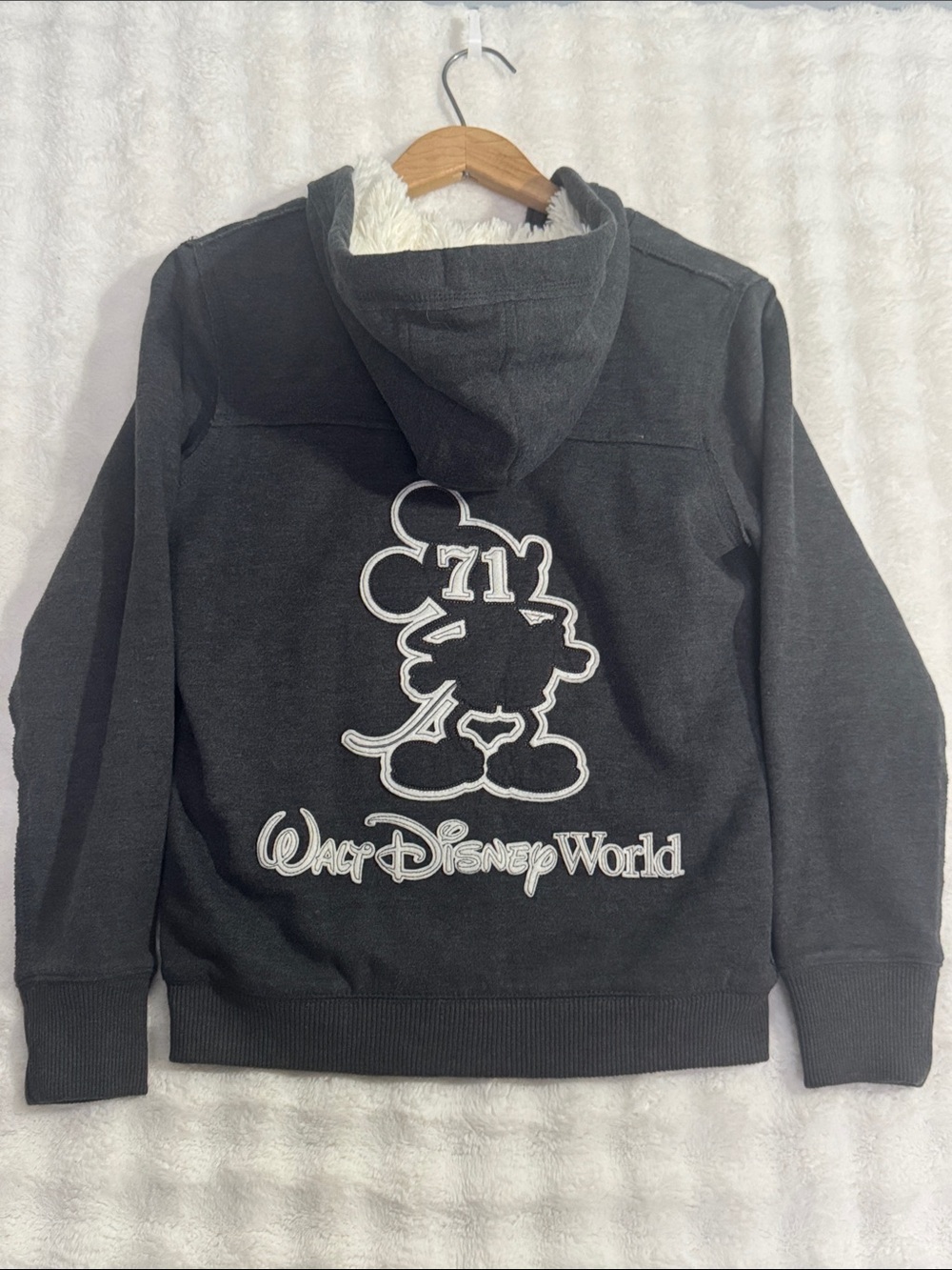 Walt Disney Parks World Zip Up Fur Lined Hoodie Size S